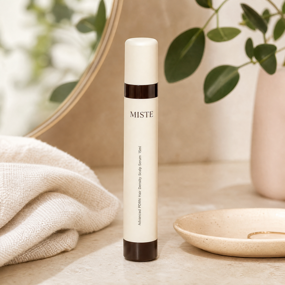 Miste serum on a bathroom vanity